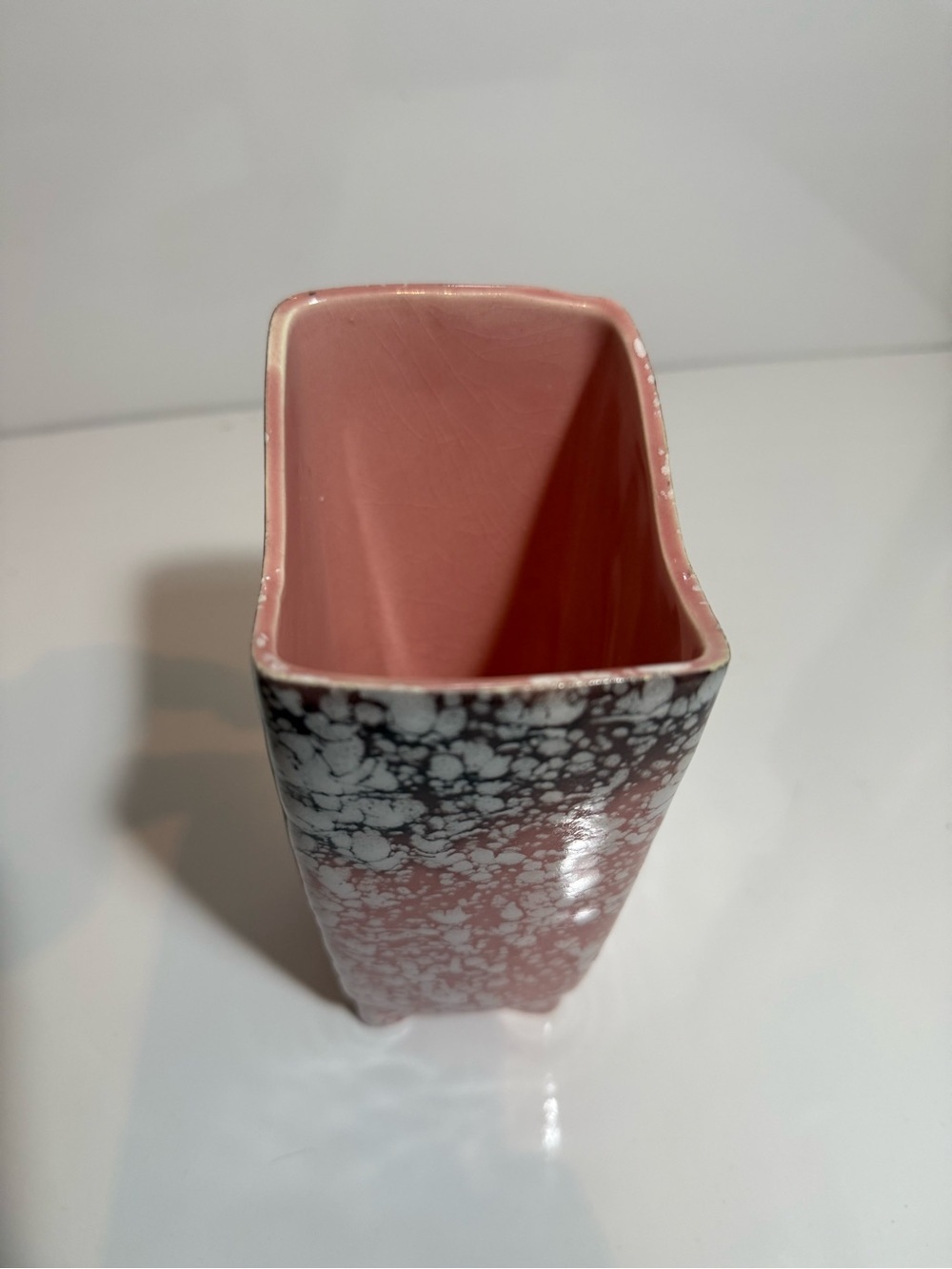 Vintage MCM Royal Copley USA Pink- Brown Speckled Retro Vase Mid-Century 1950s - Picture 6 of 8
